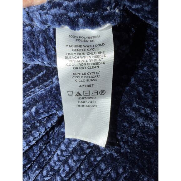 LOFT Blue Chenille Longline Sweater Soft Cozy Pullover Size M - Picture 4 of 5